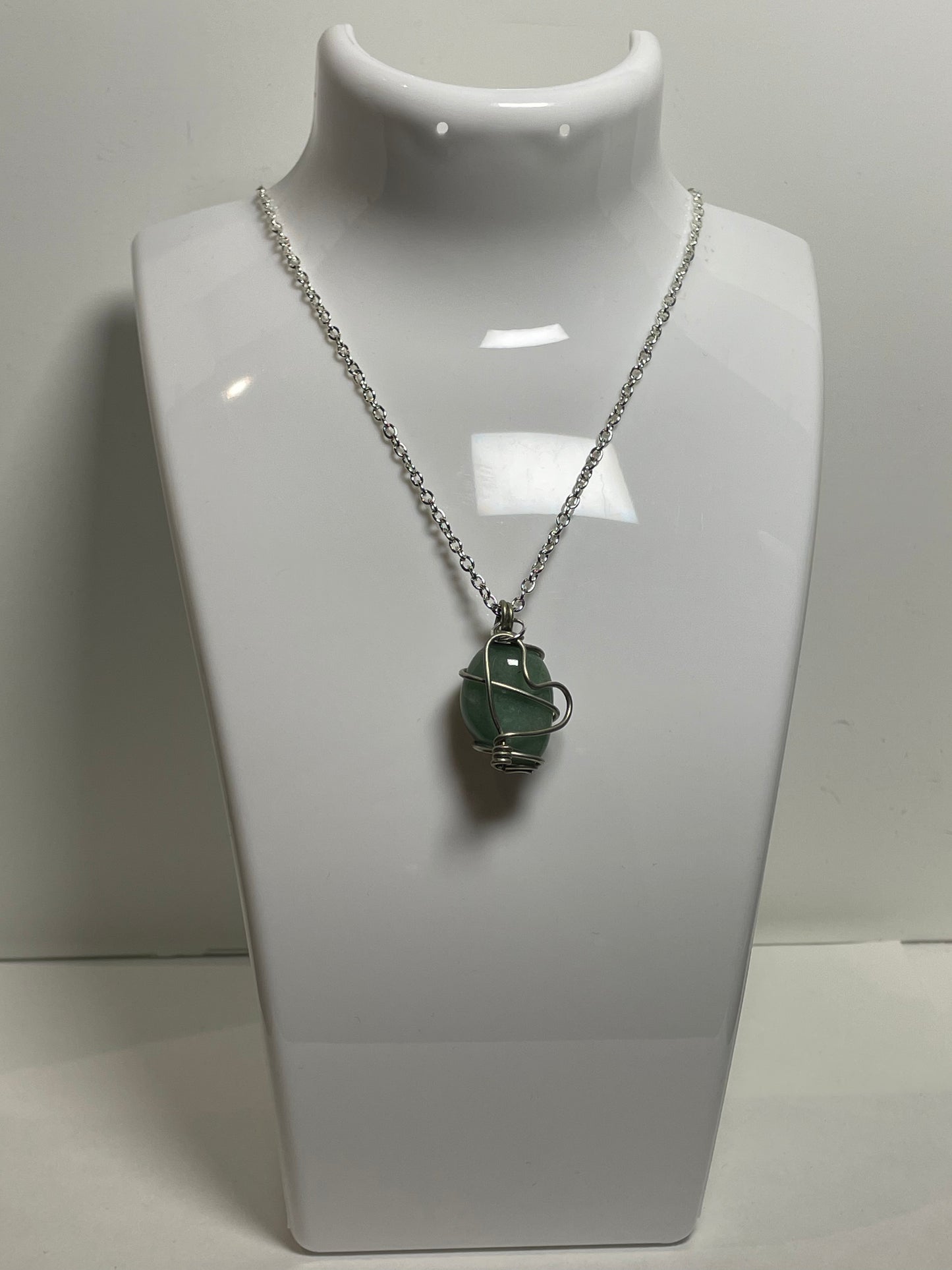 Green aventurine heart F - halsband