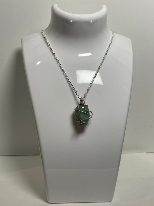 Green aventurine heart F - halsband