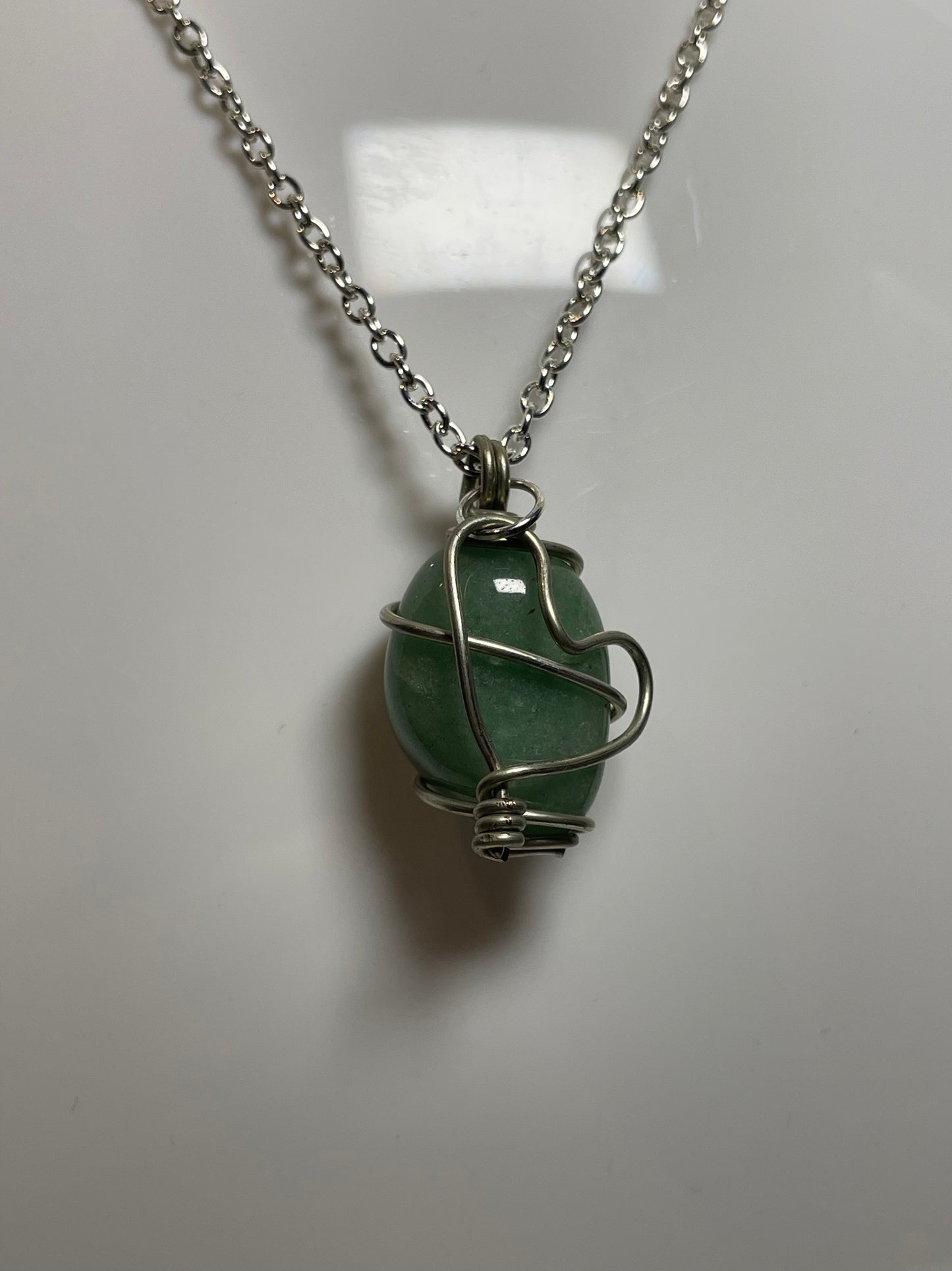 Green aventurine heart F - halsband