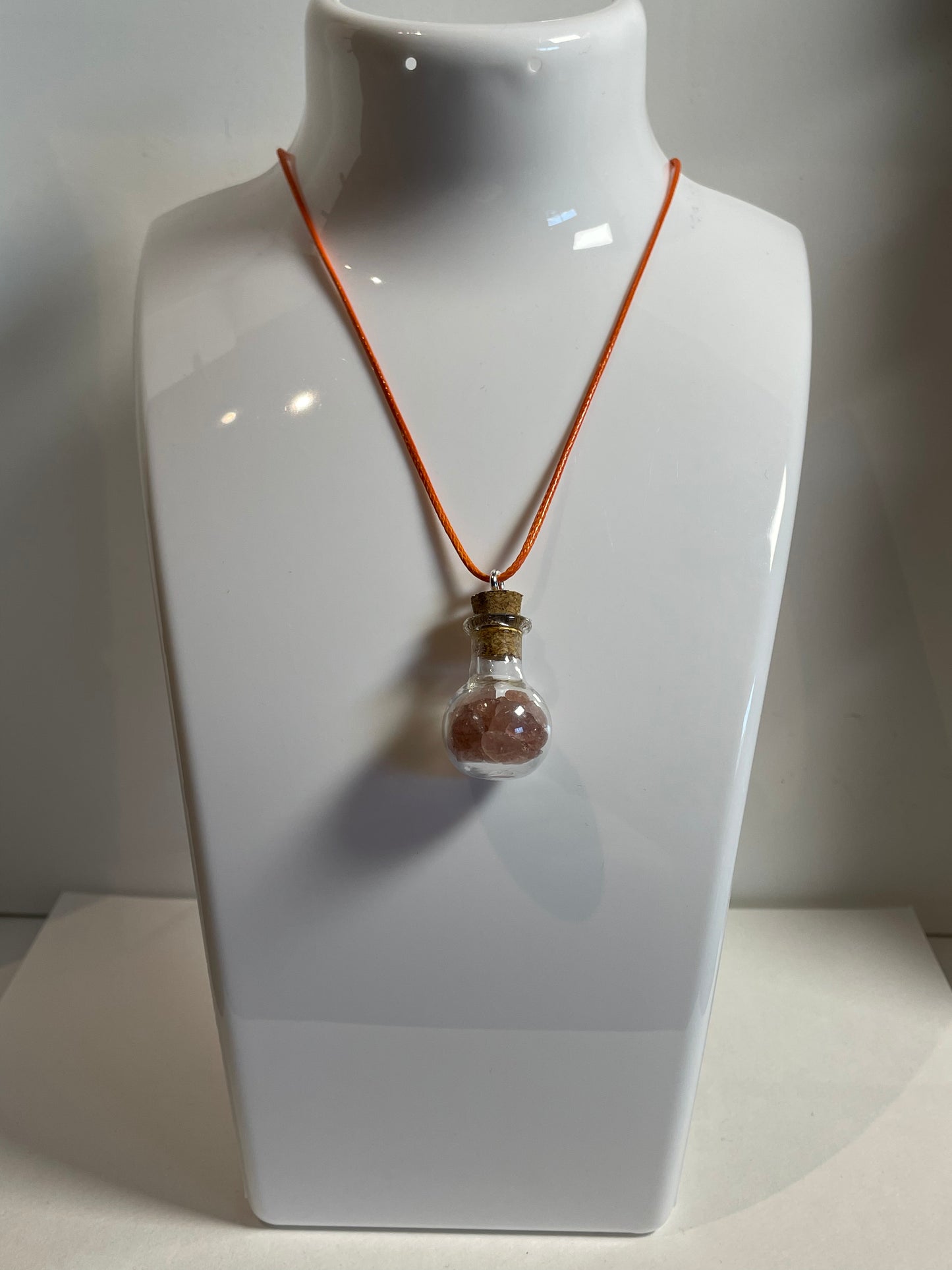 Bottle necklace - Rose Quarts