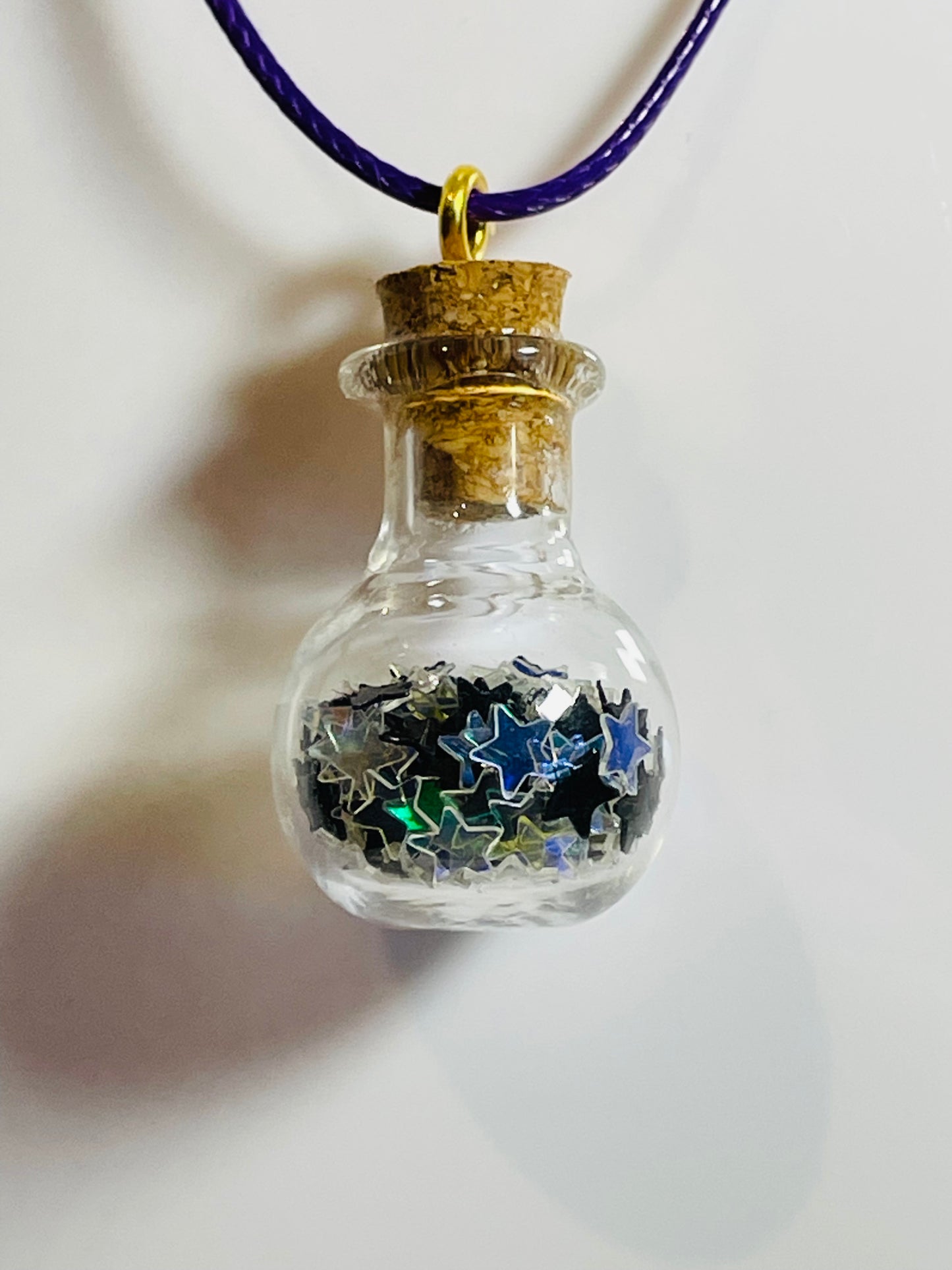 Bottle necklace - star confetti